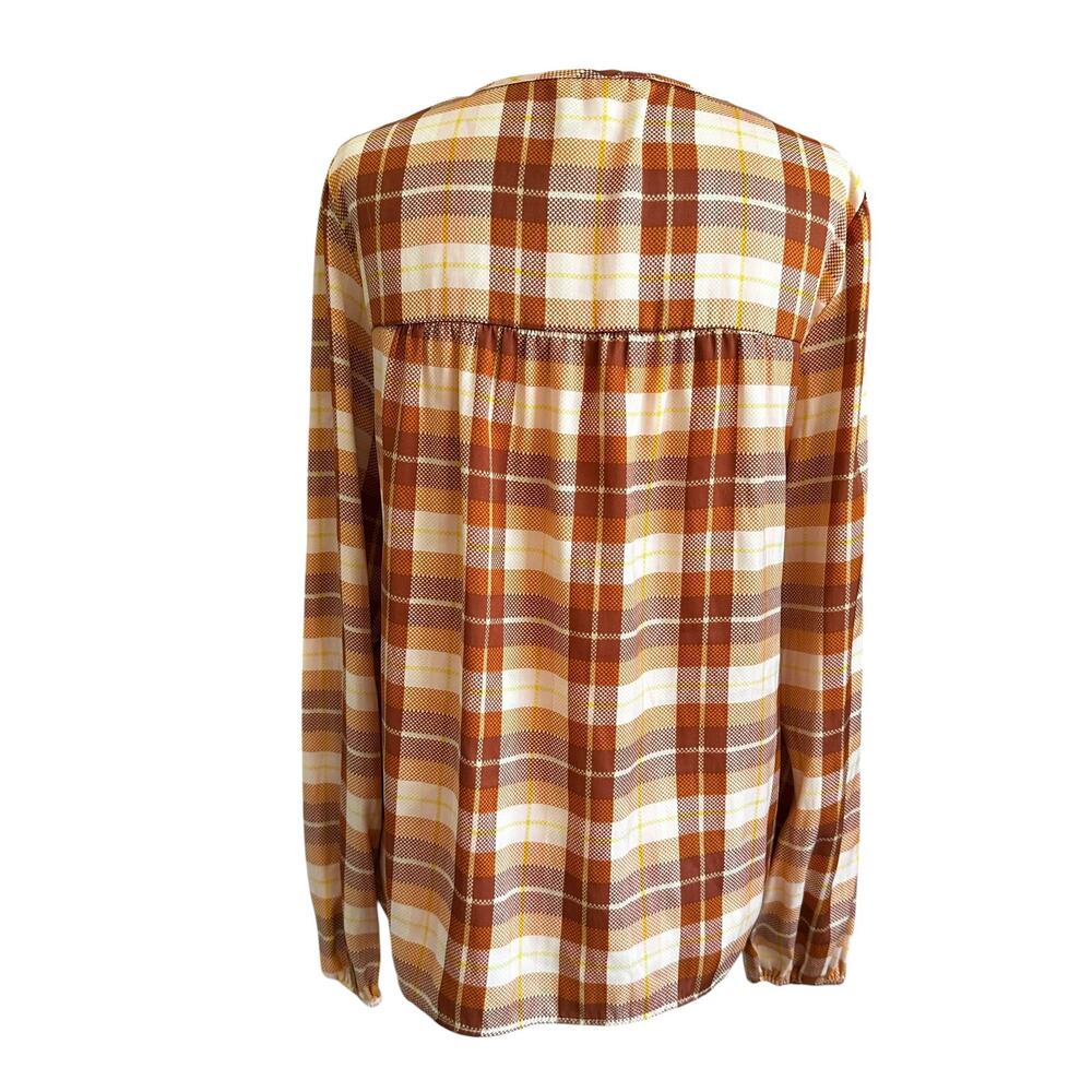56-37 Lauren Conrad Brown Plaid Top Women's Size Small | 56-37 - Picture 2 of 6
